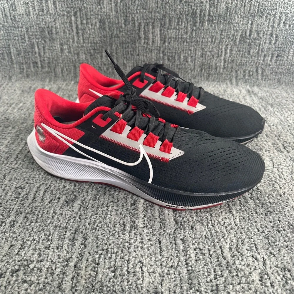 Nike Air Zoom Pegasus 38 Ohio State Buckeyes Mens 13 Black Red DJ0837-001